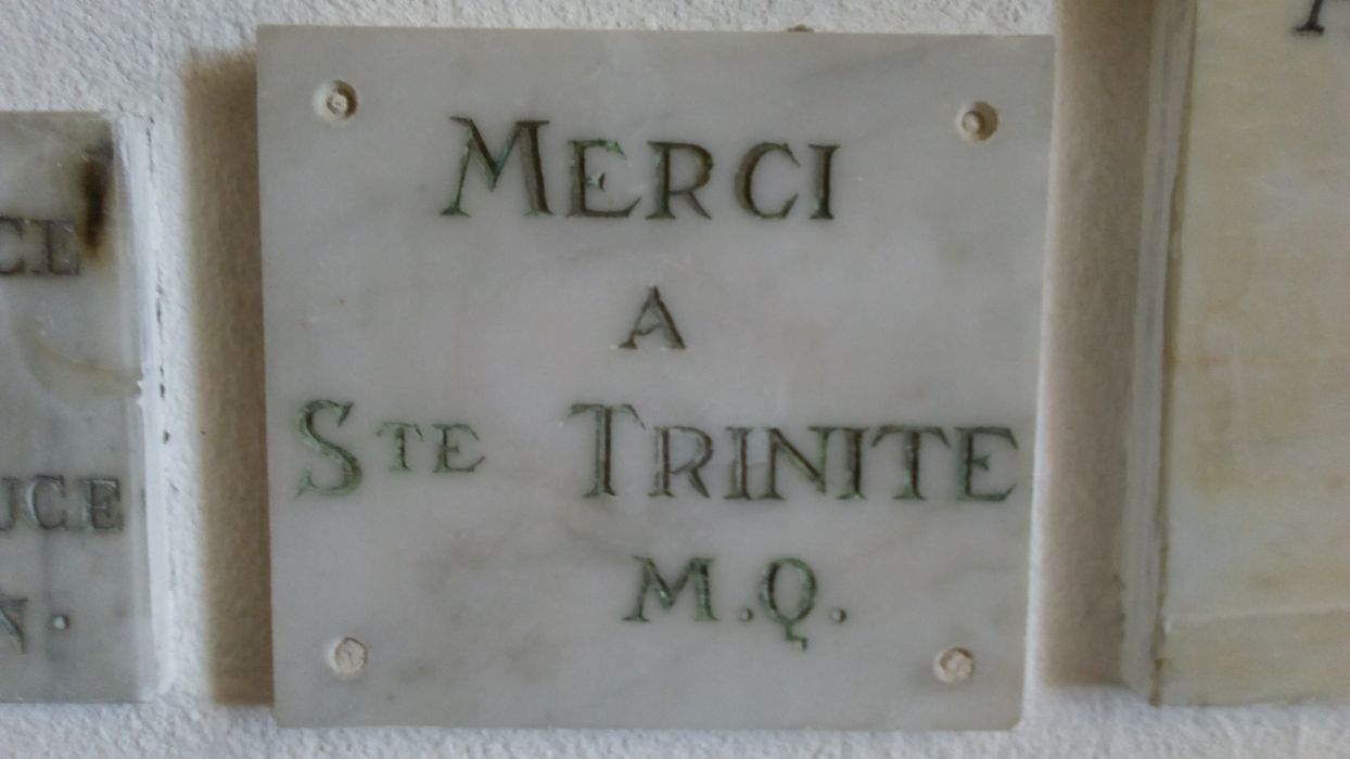 ex-voto mural : Merci à la Sainte Trinité MQ - © Ministère de la Culture (France), Direction Régionale des Affaires Culturelles de Corse – Tous droits réservés