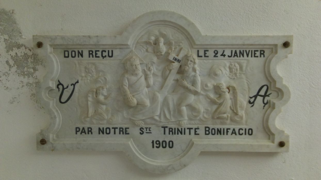 ex-voto mural : Don reçu le 24 janvier VA par notre Sainte Trinité Bonifacio 1900 - © Ministère de la Culture (France), Direction Régionale des Affaires Culturelles de Corse – Tous droits réservés