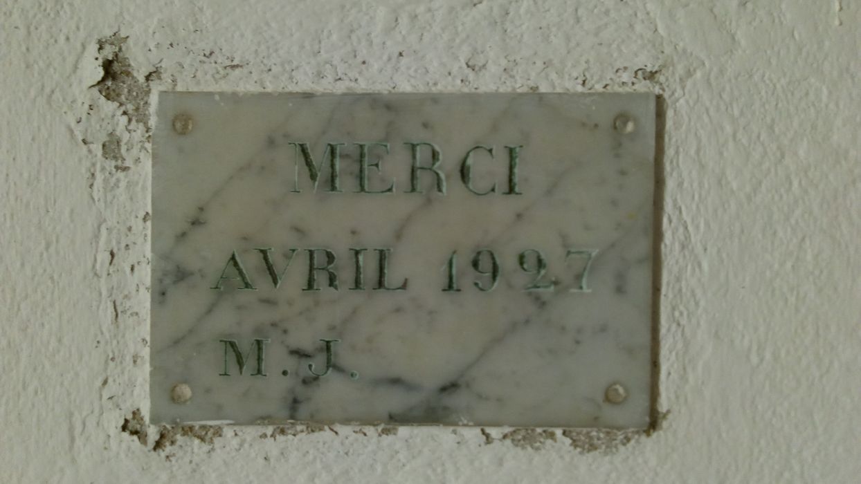 ex-voto mural : Merci avril 1927 MJ - © Ministère de la Culture (France), Direction Régionale des Affaires Culturelles de Corse – Tous droits réservés