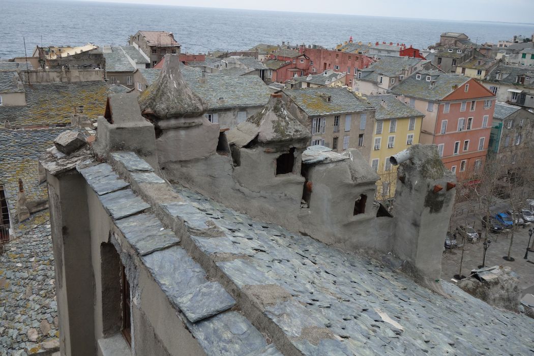 vue de la toiture et souches de cheminées, côté sud