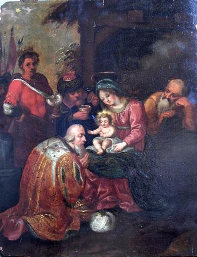 tableau : Adoration des Mages, vue générale - © Ministère de la culture (France) ; © Conseil départemental de l'Ain