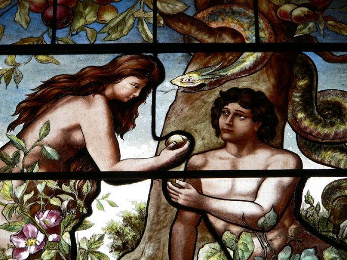 verrière : Adam et Eve, vue partielle