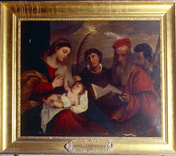 tableau : Vierge à l'enfant avec saints martyres, vue générale - © Ministère de la culture (France) ; © Conseil départemental de l'Ain