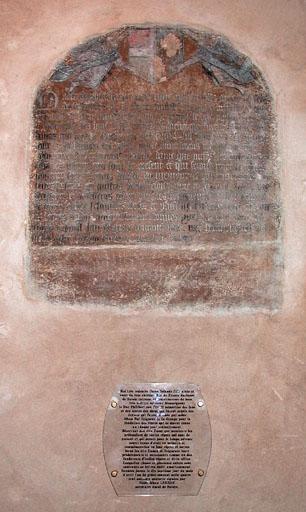 plaque commémorative : de Yolande de France, vue générale