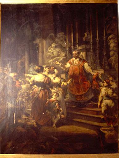 tableau : Saint Vincent de Paul prêchant à la cour d'Anne d'Autriche, vue générale