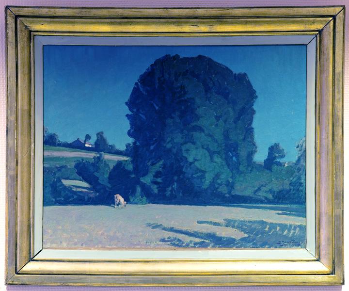 tableau : Vache au pré, vue générale - © Ministère de la culture (France) ; © Conseil départemental de l'Ain