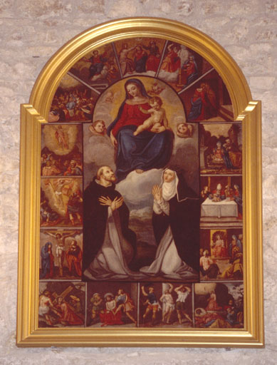 tableau   Le Rosaire entouré de médaillons   