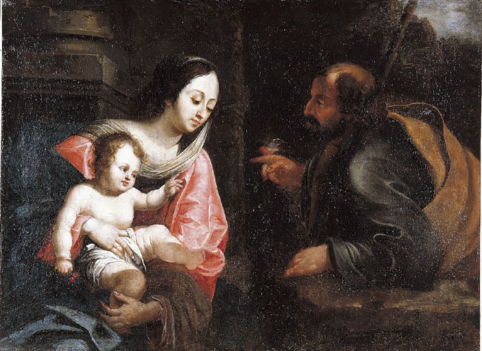 tableau   Le Repos de la sainte famille ou Sainte Famille à l'oiseau    - © Ministère de la Culture (France), Conservation des antiquités et des objets d’art de l’Ain, tous droits réservés