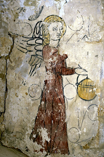 peinture monumentale   Deux anges thuriféraires ; agneau    - © Ministère de la Culture (France), Conservation des antiquités et des objets d’art de l’Ain, tous droits réservés