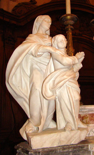 statue   Sainte Anne et la Vierge    - © Ministère de la Culture (France), Conservation des antiquités et des objets d’art de l’Ain, tous droits réservés