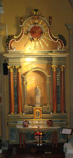 Autel, retable, tabernacle, gradins d'autel de la Vierge