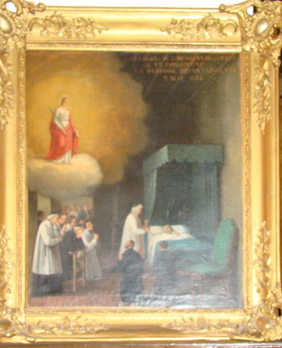 tableau : Guérison de saint Jean-Marie Vianney, curé d'Ars, vue générale - © Ministère de la Culture (France), Conservation des antiquités et des objets d’art de l’Ain, tous droits réservés