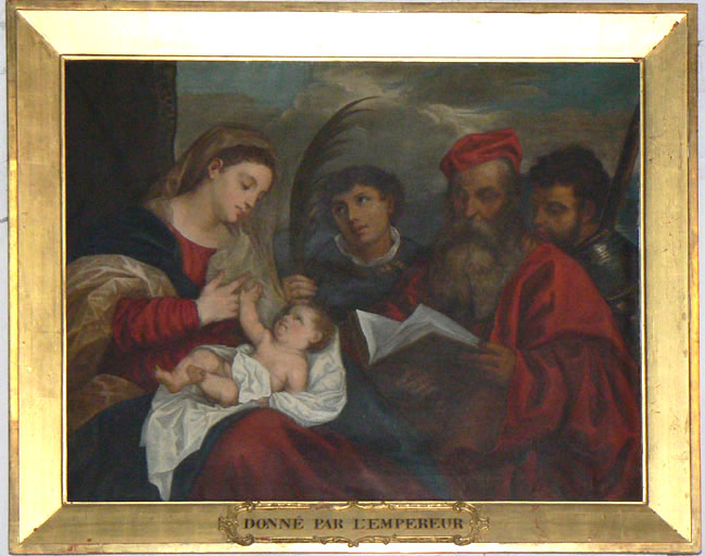 Tableau : Vierge à l'Enfant avec trois saints