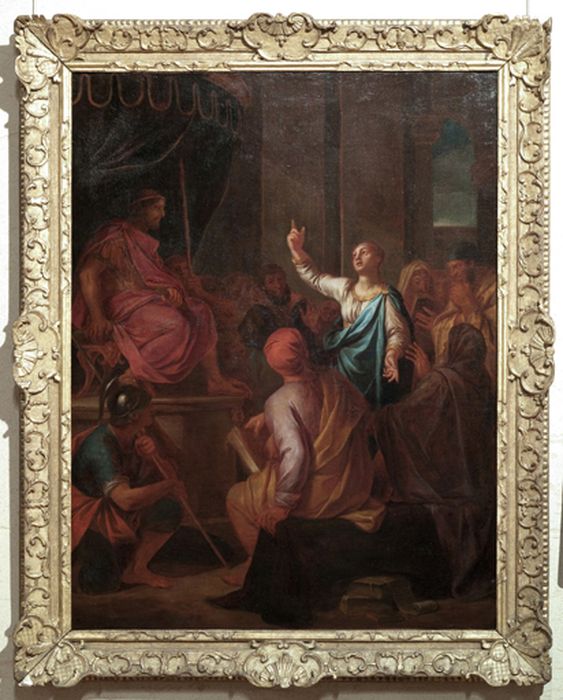 Tableau : Esther devant Assuérus (?) ; Confession de Saint Symphorien (?) - © Ministère de la Culture (France), Conservation des antiquités et des objets d’art de l’Ain, tous droits réservés