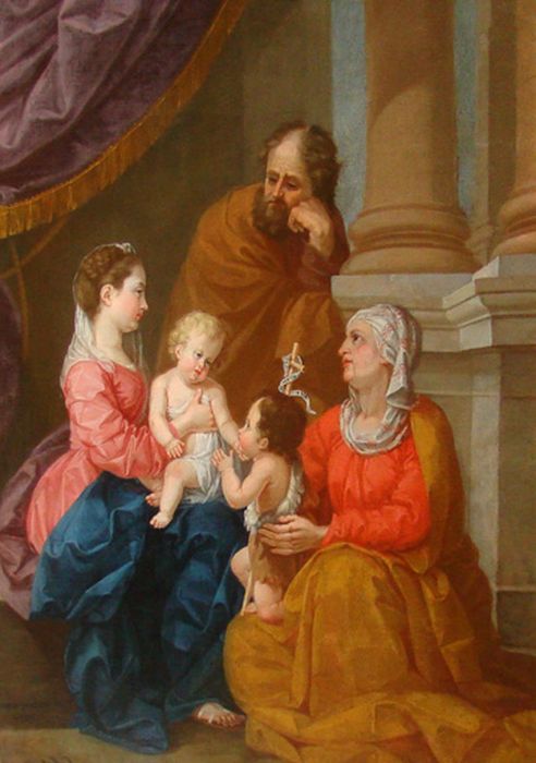 tableau : Vierge à l'Enfant, sainte Elisabeth, saint Jean, Baptiste - © Ministère de la Culture (France), Conservation des antiquités et des objets d’art de l’Ain, tous droits réservés