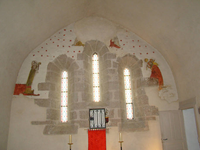 Peinture monumentale : saint Christophe, Annonciation, saint Brice - © Ministère de la Culture (France), Conservation des antiquités et des objets d’art de l’Ain, tous droits réservés