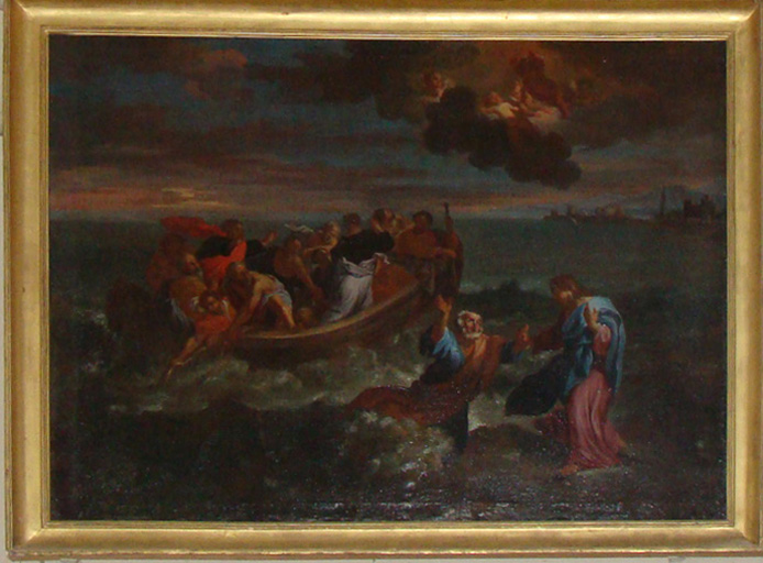 tableau Saint Pierre marchant sur les eaux - © Ministère de la Culture (France), Conservation des antiquités et des objets d’art de l’Ain, tous droits réservés