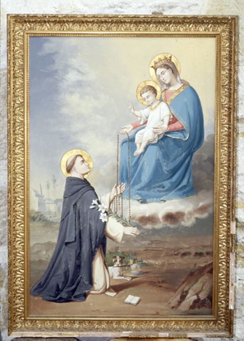 tableau : Vierge remettant le Rosaire à saint Dominique