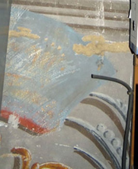Peinture monumentale : Motifs décoratifs ; armoiries - © Ministère de la Culture (France), Conservation des antiquités et des objets d’art de l’Ain, tous droits réservés