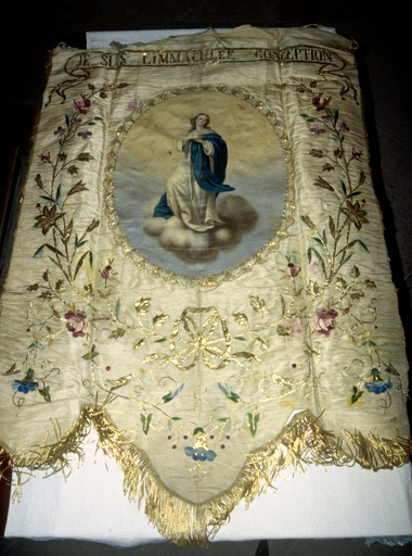 bannière de procession Immaculée Conception ; Saint Joseph - © Ministère de la Culture (France), Conservation des antiquités et des objets d’art de l’Ain, tous droits réservés