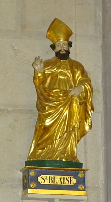 Statue petite nature : Saint Blaise 1 - © Ministère de la Culture (France), Conservation des antiquités et des objets d’art de l’Ain, tous droits réservés