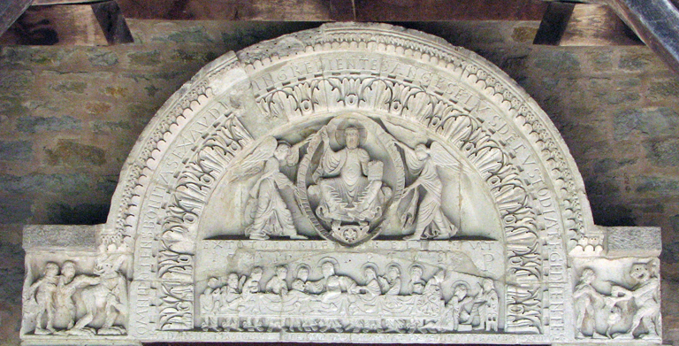 bas-relief Christ en majesté ; la Cène - © Ministère de la Culture (France), Conservation des antiquités et des objets d’art de l’Ain, tous droits réservés