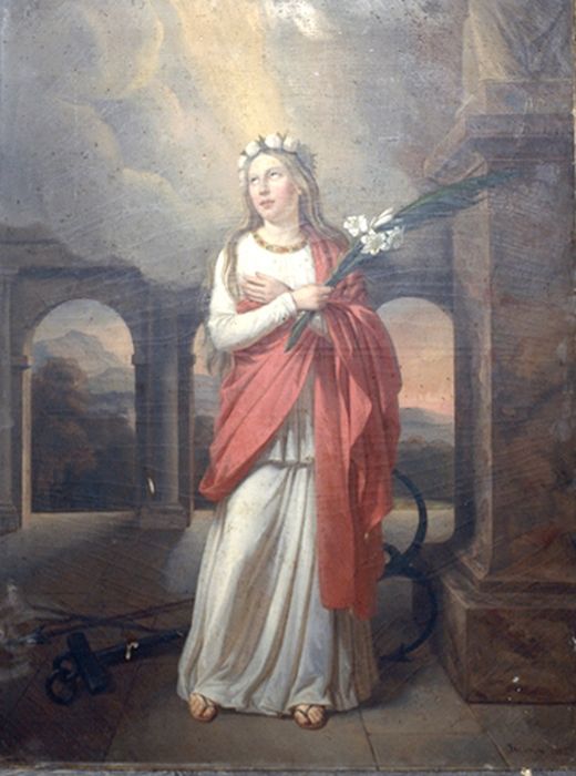 Tableau : sainte Philomène - © Ministère de la Culture (France), Conservation des antiquités et des objets d’art de l’Ain, tous droits réservés