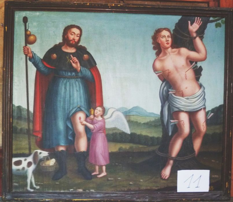tableau : Saint Roch et saint Sébastien - © Ministère de la Culture (France), Conservation des antiquités et des objets d’art des Hautes-Alpes - Tous droits réservés