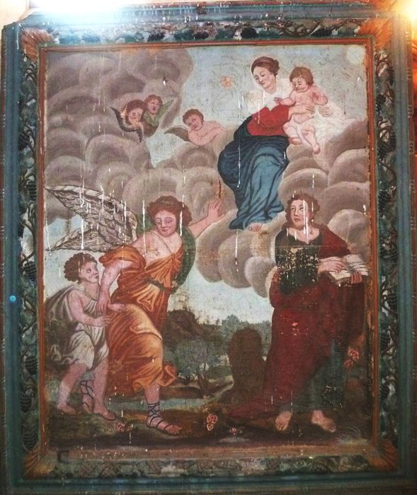 tableau : Vierge à l'Enfant, Tobie et l'Ange, Saint Marc et cadre - © Ministère de la Culture (France), Conservation des antiquités et des objets d’art des Hautes-Alpes - Tous droits réservés