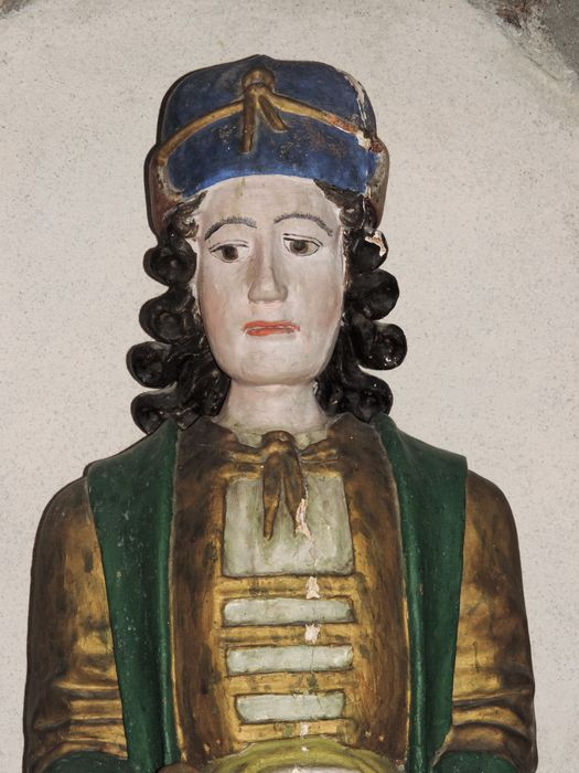 statue : saint Mammès, vue partielle - © Ministère de la Culture (France), Conservation des antiquités et des objets d’art des Hautes-Alpes - Tous droits réservés