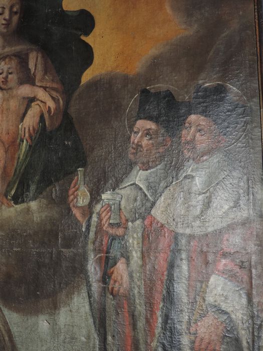tableau: Saint Roch, saint Côme et saint Raymond et la Vierge à l'Enfant, détail