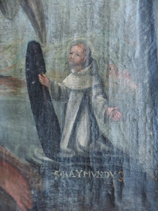 tableau: Saint Roch, saint Côme et saint Raymond et la Vierge à l'Enfant, détail