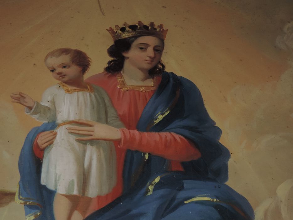 tableau : Vierge à l'Enfant, vue partielle
