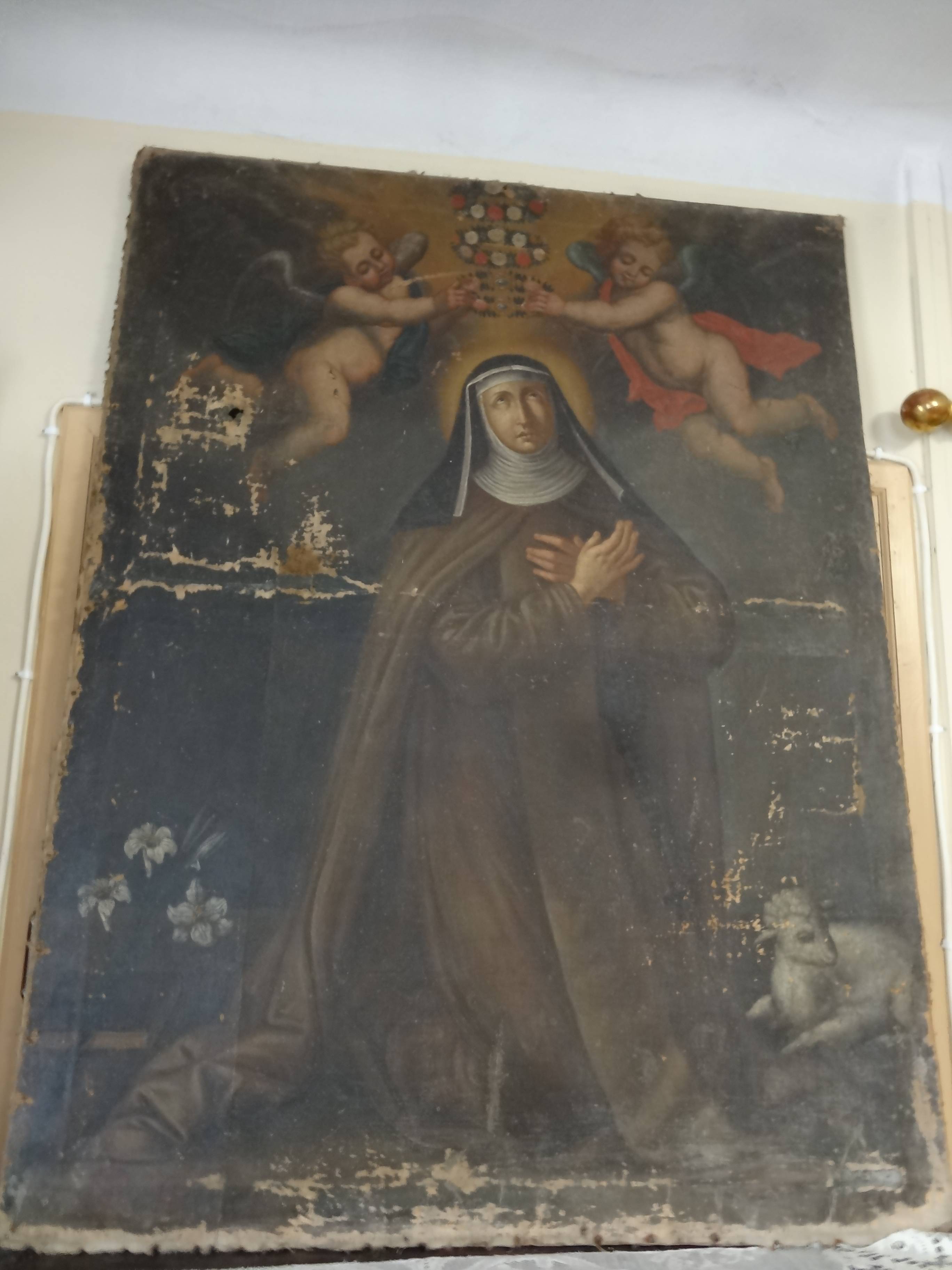 tableau : Sainte Agnès ou Françoise Romaine - © Ministère de la Culture (France), Conservation des antiquités et objets d'art des Alpes Maritimes, tous droits réservés