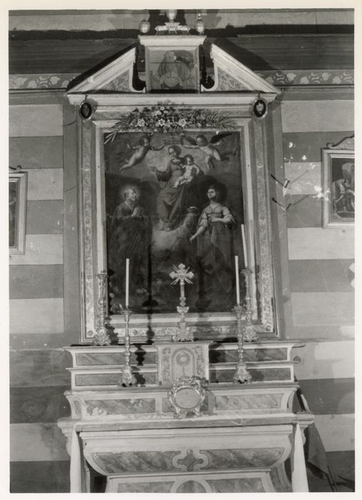 tableau : Vierge entourée de sainte Lucie et de saint Pierre