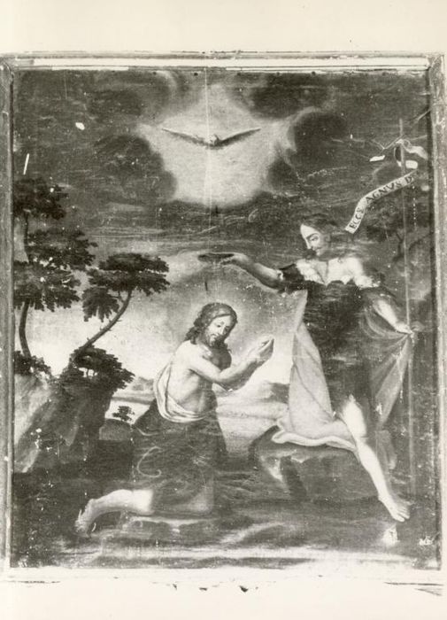 Tableau et son cadre : Le Baptême du Christ