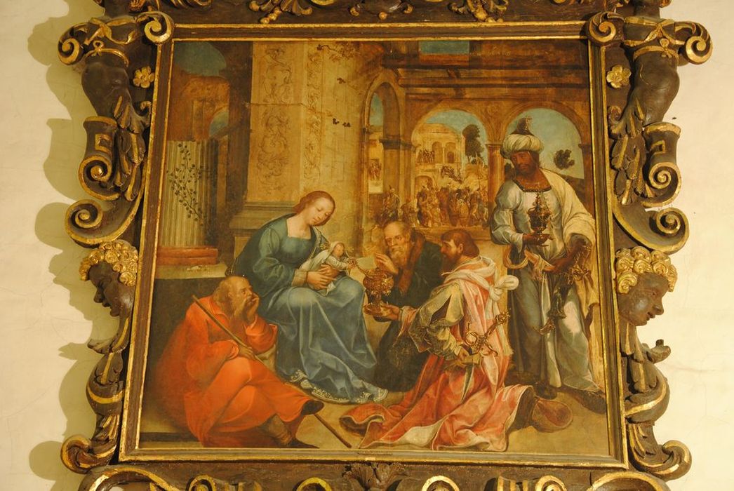 Tableau et son cadre : L'Adoration des Mages