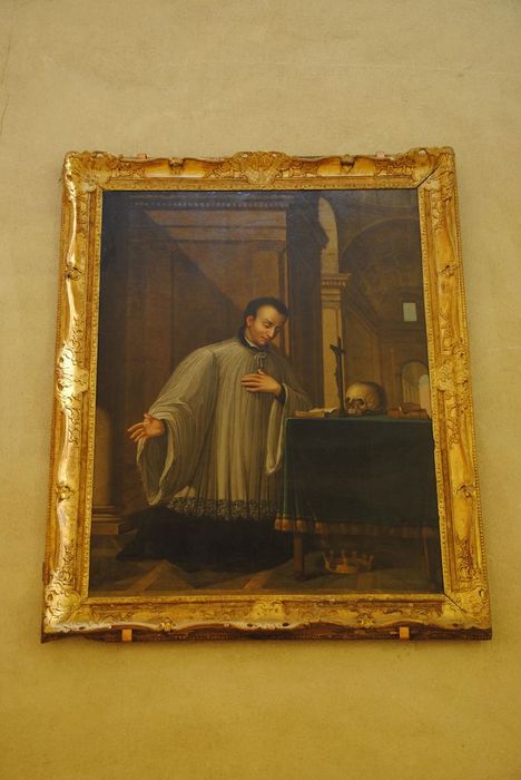 tableau, cadre : saint Louis de Gonzague en prière, vue générale - © Ministère de la Culture (France), Médiathèque du patrimoine et de la photographie, Conservation des antiquités et des objets d’art de l’Ardèche – Tous droits réservés