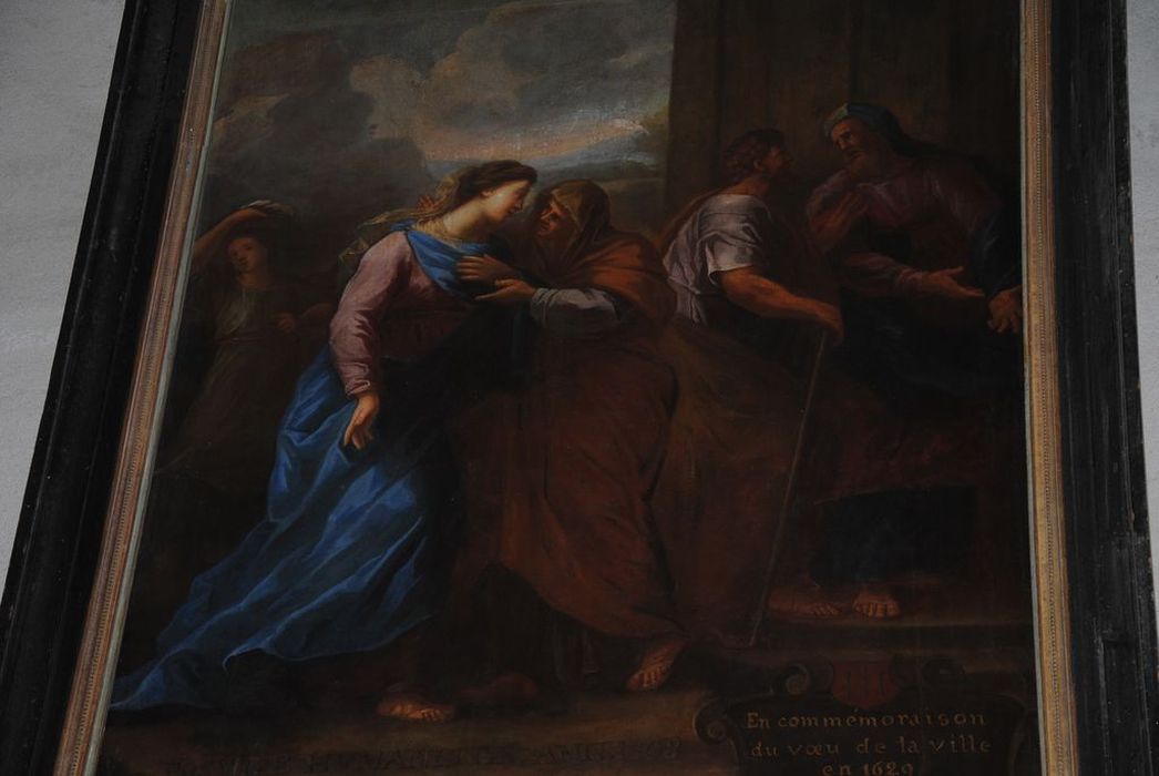 tableau : La Visitation, vue partielle - © Ministère de la Culture (France), Médiathèque du patrimoine et de la photographie, Conservation des antiquités et des objets d’art de l’Ardèche – Tous droits réservés