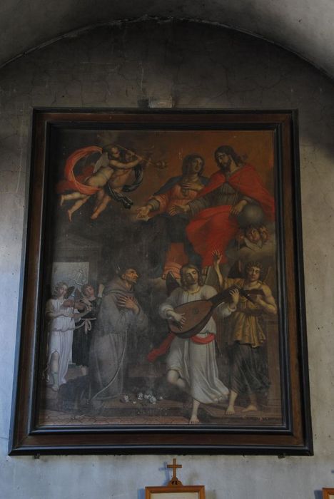 tableau : saint François et les anges musiciens, vue générale - © Ministère de la Culture (France), Médiathèque du patrimoine et de la photographie, Conservation des antiquités et des objets d’art de l’Ardèche – Tous droits réservés