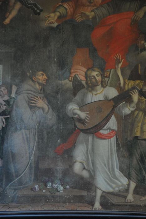 tableau : saint François et les anges musiciens, vue partielle - © Ministère de la Culture (France), Médiathèque du patrimoine et de la photographie, Conservation des antiquités et des objets d’art de l’Ardèche – Tous droits réservés