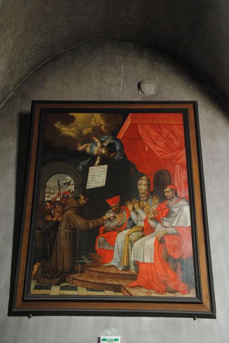 tableau : saint François devant le pape Honorius III, vue générale - © Ministère de la Culture (France), Médiathèque du patrimoine et de la photographie, Conservation des antiquités et des objets d’art de l’Ardèche – Tous droits réservés