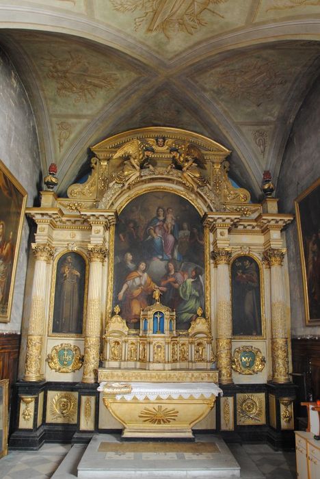 autel, tabernacle, retable (maître-autel), vue générale - © Ministère de la Culture (France), Médiathèque du patrimoine et de la photographie, Conservation des antiquités et des objets d’art de l’Ardèche – Tous droits réservés