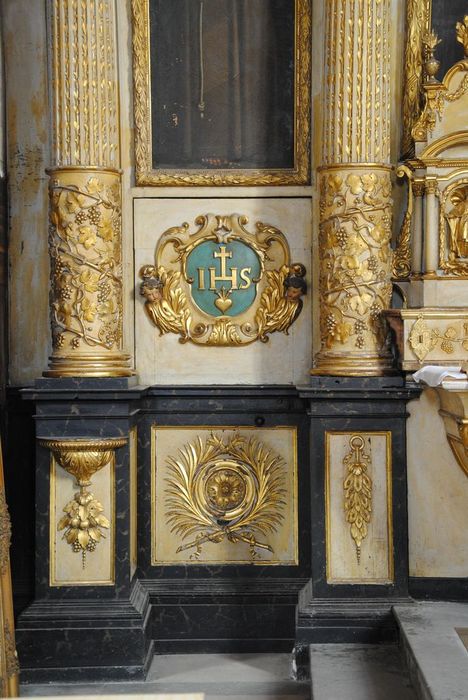 autel, tabernacle, retable (maître-autel), vue partielle