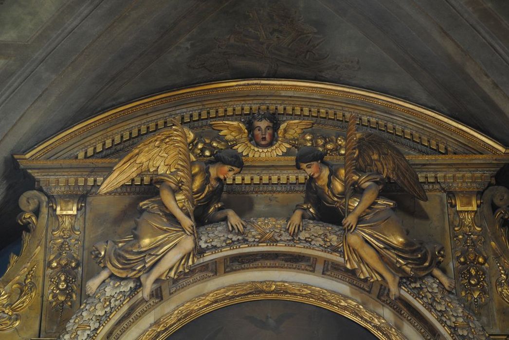 autel, tabernacle, retable (maître-autel), vue partielle