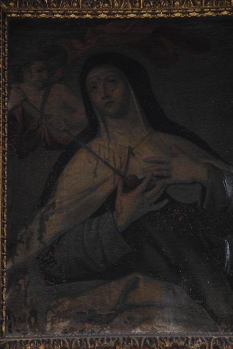 tableau : saint Thérèse d'Avila, vue partielle - © Ministère de la Culture (France), Médiathèque du patrimoine et de la photographie, Conservation des antiquités et des objets d’art de l’Ardèche – Tous droits réservés