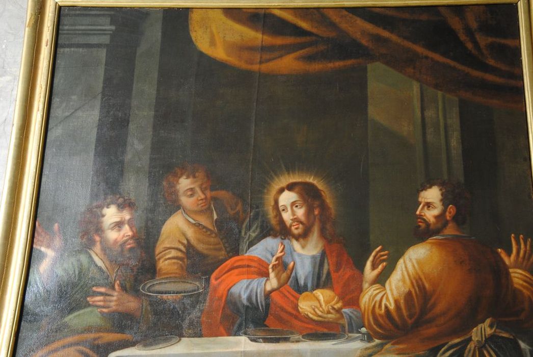 tableau : disciples d'Emmaüs (les), vue partielle - © Ministère de la Culture (France), Médiathèque du patrimoine et de la photographie, Conservation des antiquités et des objets d’art de l’Ardèche – Tous droits réservés