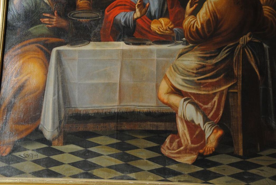 tableau : disciples d'Emmaüs (les), détail - © Ministère de la Culture (France), Médiathèque du patrimoine et de la photographie, Conservation des antiquités et des objets d’art de l’Ardèche – Tous droits réservés