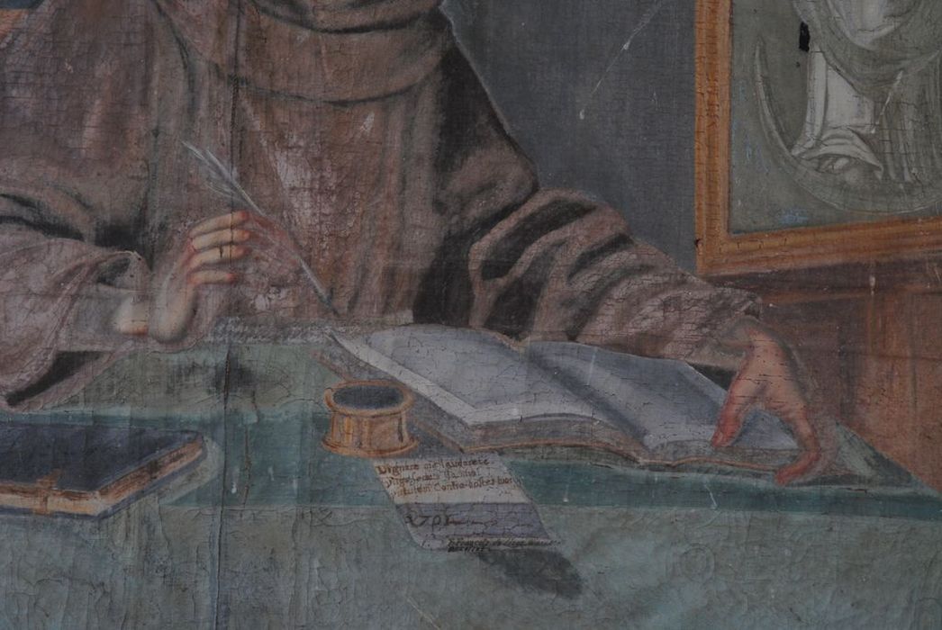 tableau : Saint Jean Duns Scot, détail - © Ministère de la Culture (France), Médiathèque du patrimoine et de la photographie, Conservation des antiquités et des objets d’art de l’Ardèche – Tous droits réservés