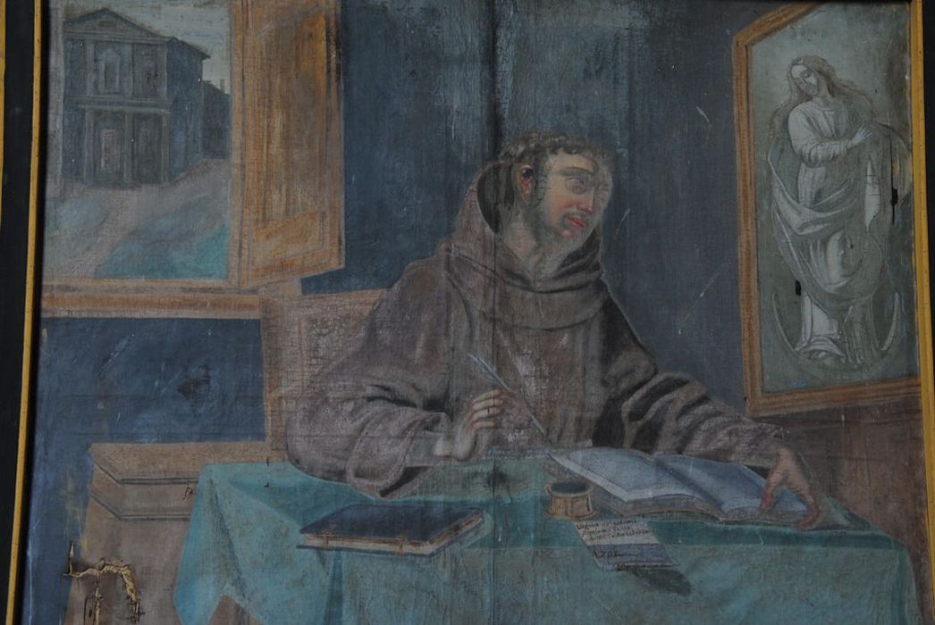 tableau : Saint Jean Duns Scot, vue partielle - © Ministère de la Culture (France), Médiathèque du patrimoine et de la photographie, Conservation des antiquités et des objets d’art de l’Ardèche – Tous droits réservés